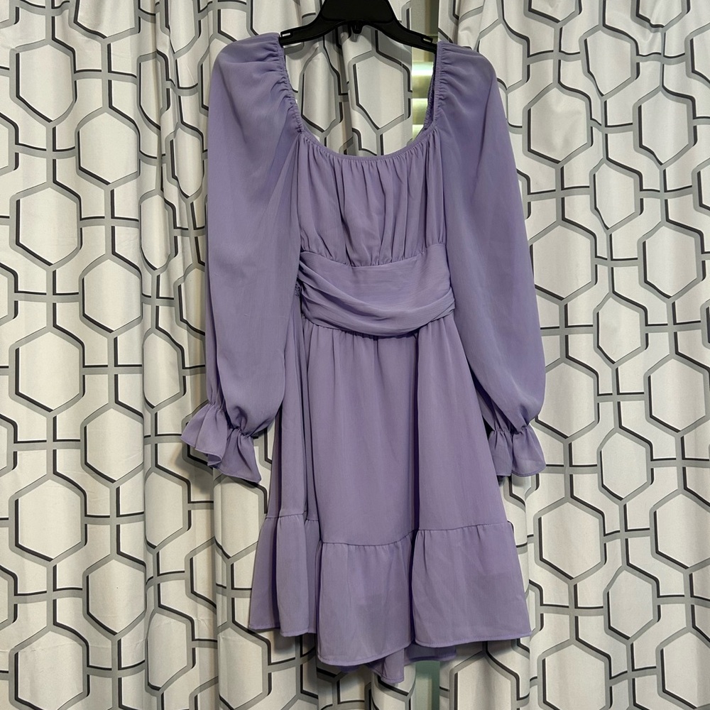 Chic Lavender Long Sleeve Dress